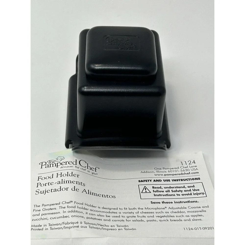 Pampered Chef #1124 Food Holder For Microplane Adjustable Grater ~ Black‎